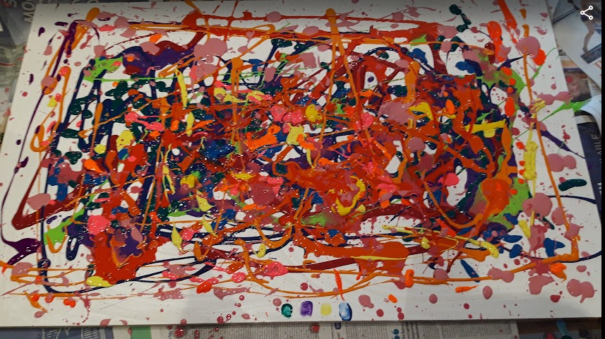 A painting on a white surface AI-generated content may be incorrect.